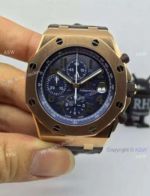 Swiss 3126 Audemars Piguet Royal Oak Offshore Watch Rose Gold Case Dark Blue Face